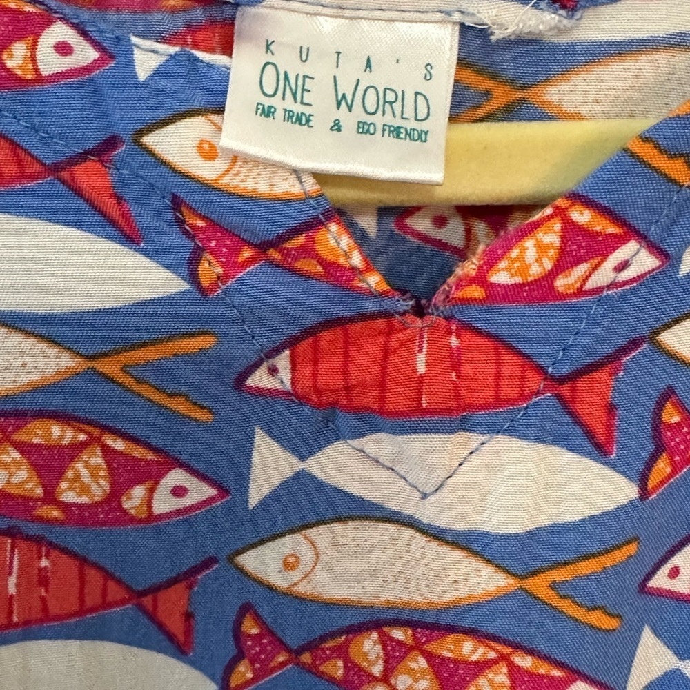 Sister & Me Matching Colorful Fish Print Cover Ups Size Xsmall & Medium. — image 5 of 8